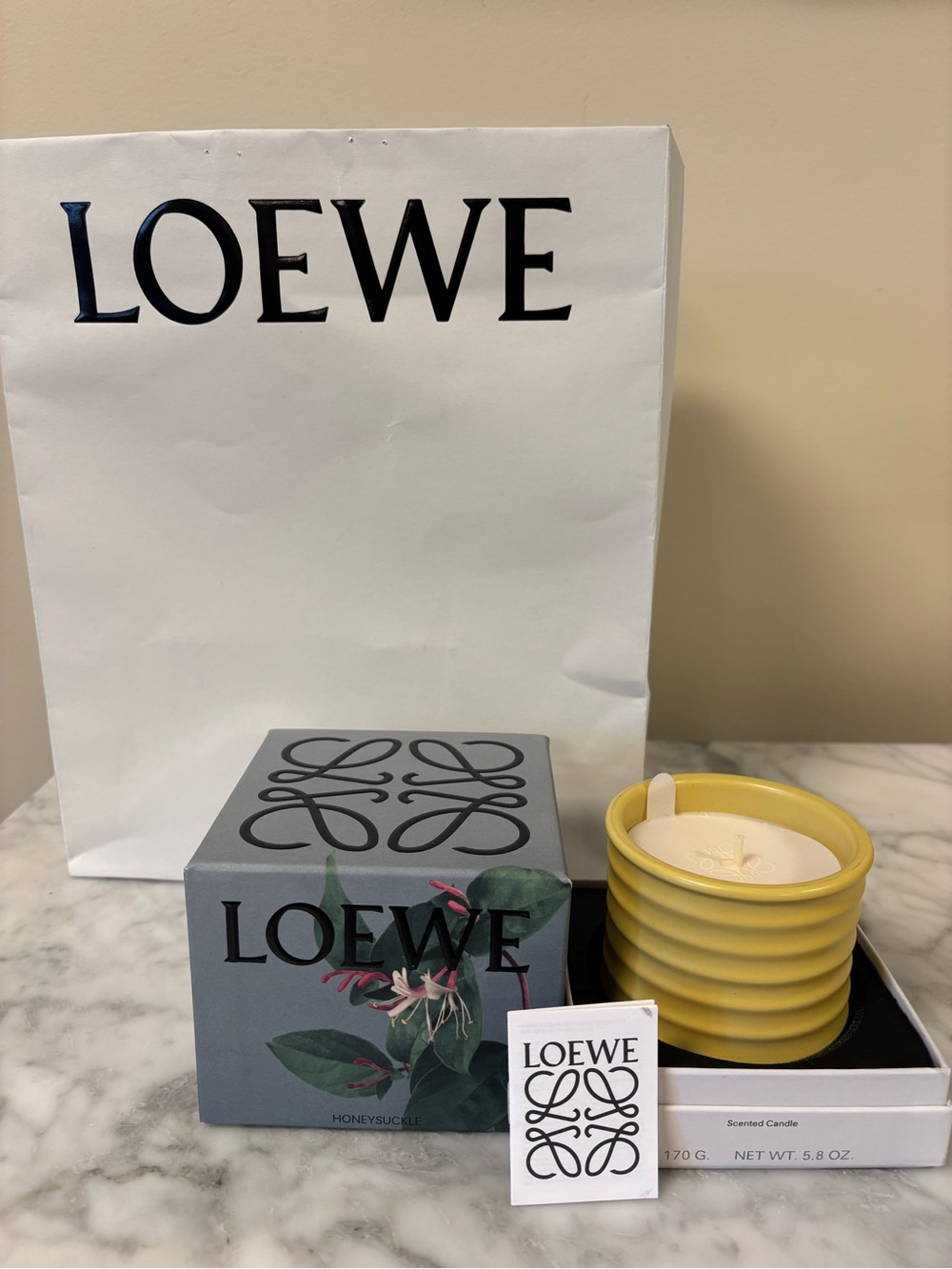 LOEWE Yellow Ceramic HoneySuckle Scented Candle